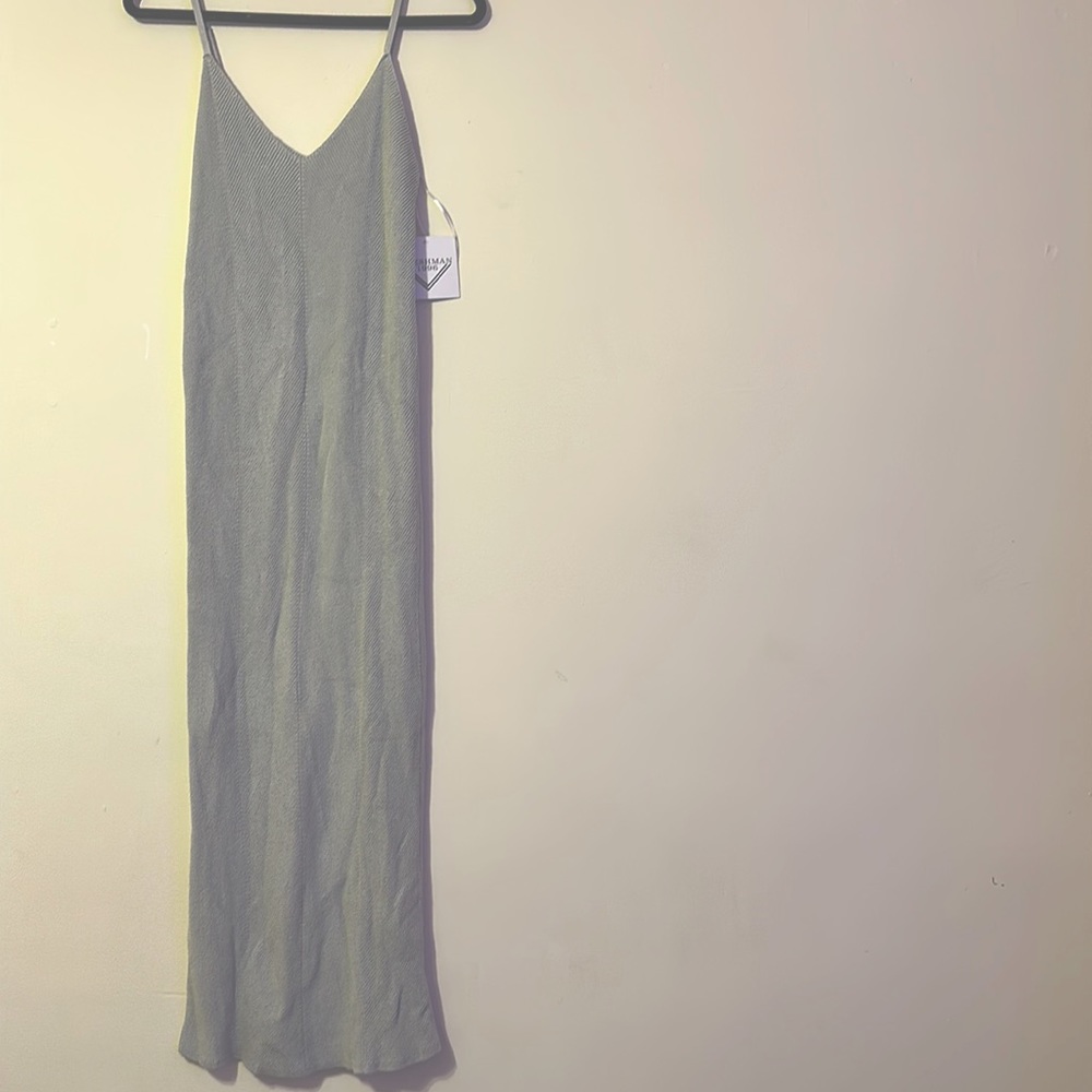 Grey long knit dress